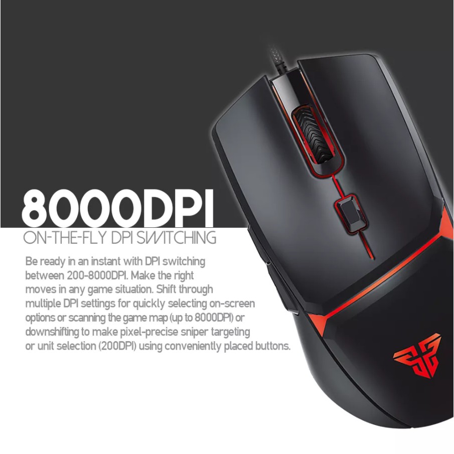 เมาส์เกมมิ่ง FANTECH CRYPTO VX7 Macro Gaming Mouse มาโครได้ DPI 200-8000 ประกันศูนย์ไทย 2 ปี