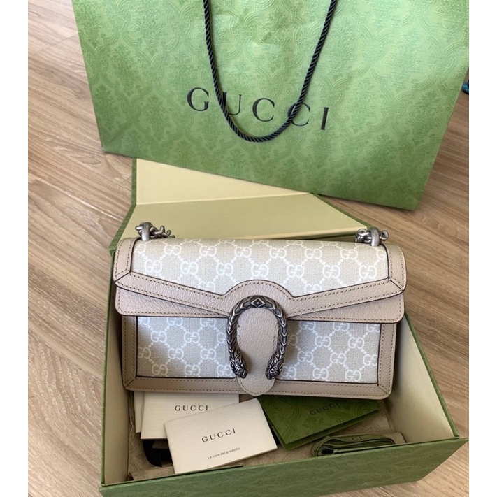 Unused Gucci dionysus small beige and white ปี22