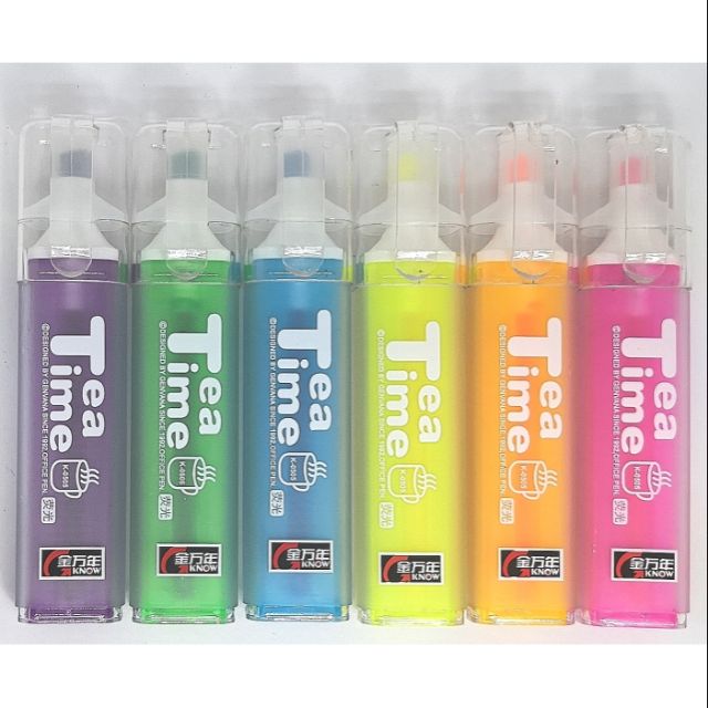 ปากกาไฮไลท์ ปากกาเน้นข้อความ Highlight เน้นข้อความ รุ่น K-0505 6 สี