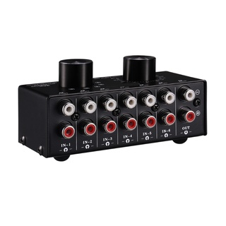 สวิตช์ AV RCA 6-Way 6 in 1 กล่องเลือกวิดีโอคอมโพสิต Lr