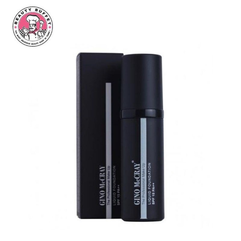 Beauty Buffet รองพื้นกล่องดำ Gino Mccray The Professional Make Up Liquid Foundation SPF 15 PA++ 30 กรัม
