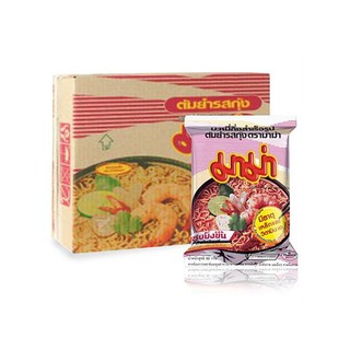 🔥*พร้อมส่ง*🔥 มาม่า บะหมี่กึ่งสำเร็จรูป รสต้มยำกุ้ง 55 กรัม x 40 ห่อ Mama Instant Noodles Shrimp Tom Yum Flavour 55 g x 4