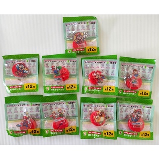 Super Mario - 35th anniversary acrylic game display figures - Japanese 7-11 แผ่นอะคริลิคตั้งบนฝา