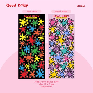 [พร้อมส่ง]🌈🌟sticker deco 17x7cm  hot sauce/sweet sauce สติกเกอร์ แบรนด์ Good Daizy