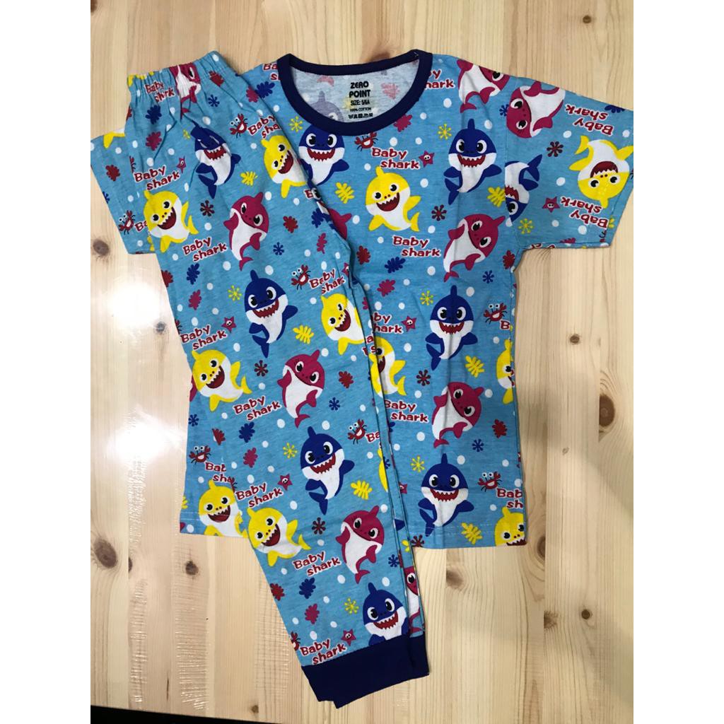 ใหม่ Baby Sothing ชุดนอนเด็ก Shark Blue Boy Girl ชุดนอน Unisex Baju Tiur Budak Lelaki Perempuan