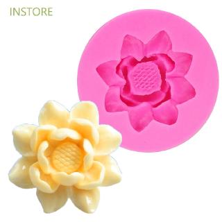 instore อุปกรณ์แม่พิมพ์ซิลิโคนลายดอกบัว diy สําหรับใช้ในการตกแต่งเค้กเบเกอรี่