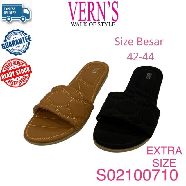 รองเท้าแตะส้นแบนขนาดใหญ่สําหรับผู้หญิง VERNS S02100710 RM59.99