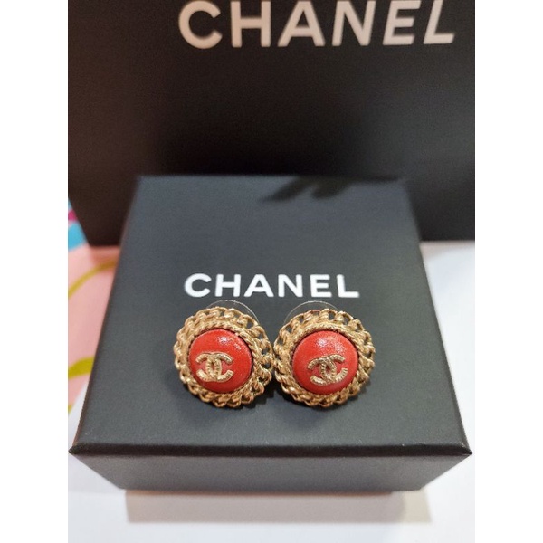 ต่างหู Chanel Earrings  like new 1.5 cm แท้100%
