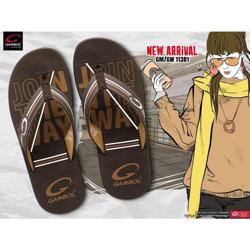 รองเท้าเตะหนีบ แกมโบล Graffiti Design Xstream Sport GM11381 size 36-44 UNISEX ใส่ได้ทุกเพศวัย Gambol