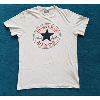 เสื้อยืดพิมพ์ลายโลโก้กราฟฟิค CONVERSE ALL STAR Chuck Taylor สีขาวสําหรับผู้ชาย