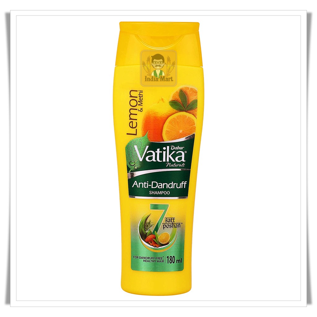 แชมพูสระผมป้องกันการเกิดของรังแคจากประเทศอินเดีย ยี่ห้อ Vatika (180 มล) - Vatika Shampoo (Lemon &amp; Methi) 180 ml