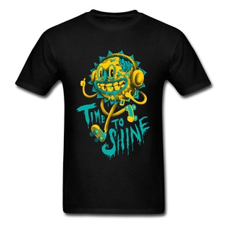 เสื้อยืดลําลอง ผ้าฝ้าย แขนสั้น คอกลม พิมพ์ลาย Time To Shine 90s สําหรับผู้ชาย