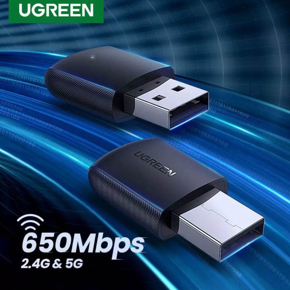 UGREEN รุ่น 20204,50340 อะแดปเตอร์ Wifi ตัวรับสัญญาณ WiFi 650Mbps / 1300Mbps USB WiFi 2.4G / 5G Network **PCคอมพิวเตอร์*