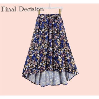 กระโปรง Final decision ผ้าโพลีเนื้อดี  กระโปรงทรงสวยน่ารักมาก ทรงหน้าสั้นหลังยาว ลายดอกสวย ผ้าเยอะมาก