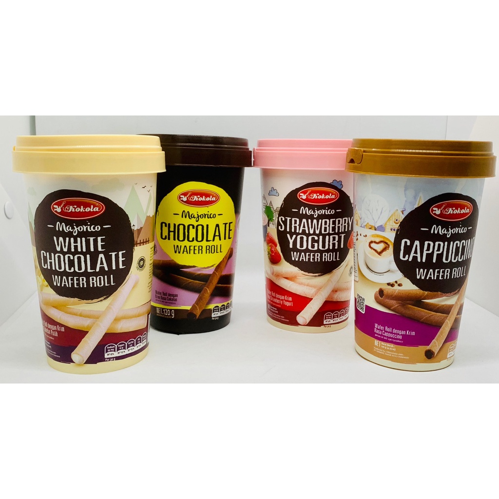 Majorico wafer roll เวเฟอร์โรลสอดไส้ 4 รสชาติ 120 กรัม
