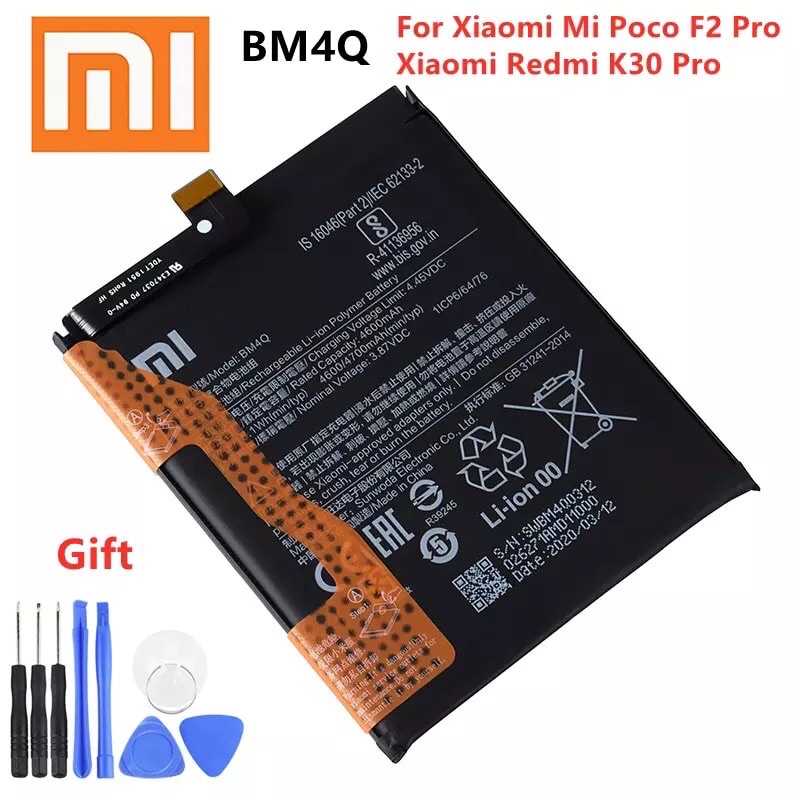 100% Original XIAO MI BM4Q 4700MAh แบตเตอรี่โทรศัพท์สำหรับ Xiaomi Mi Poco F2 Pro Redmi K30 Pro K30Pro เปลี่ยนแบตเตอรี่