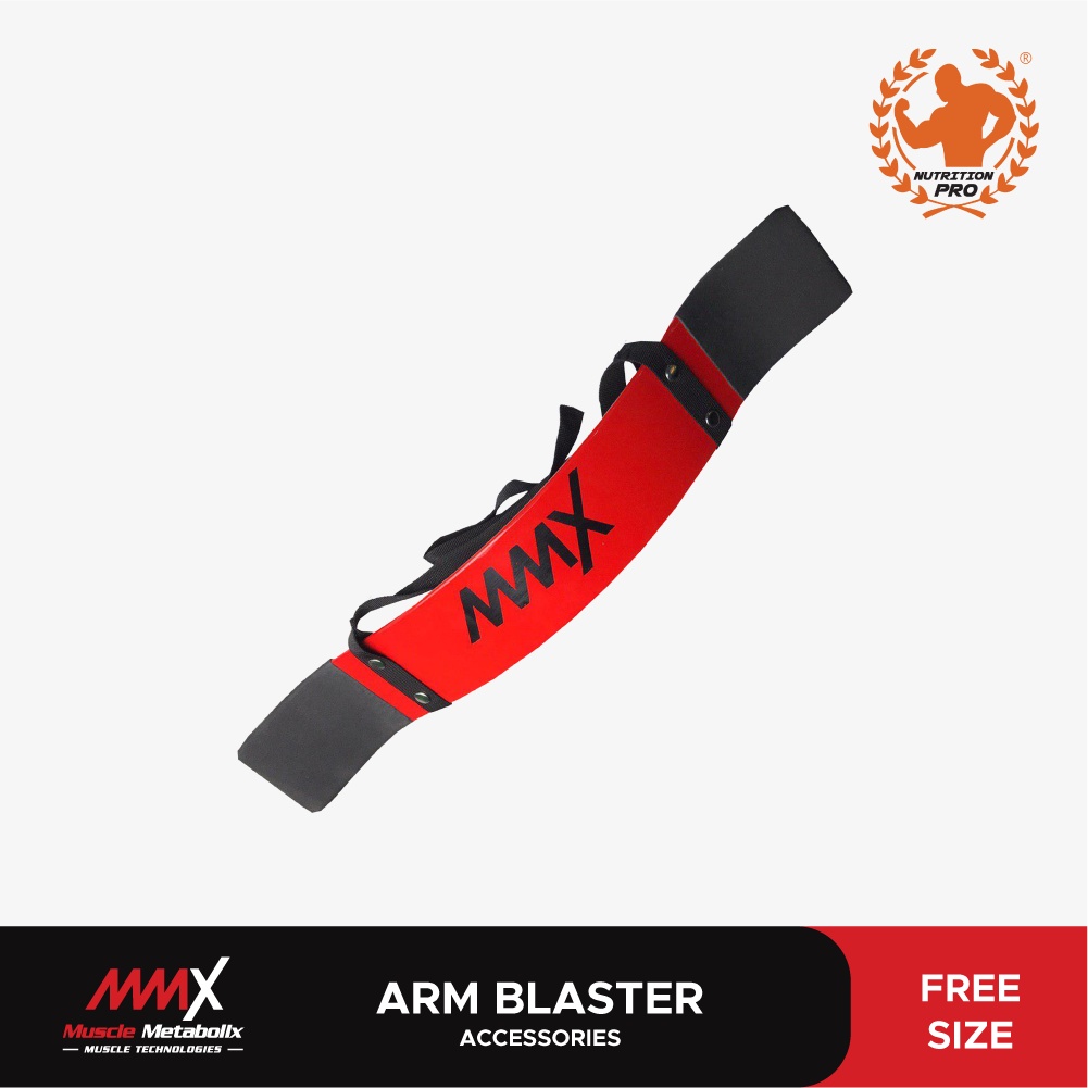 MMX Arm Blaster Gym Bicep Training Lift Heavy Keep Form Limited Edition สีแดงเหล็กสีดําทนทาน
