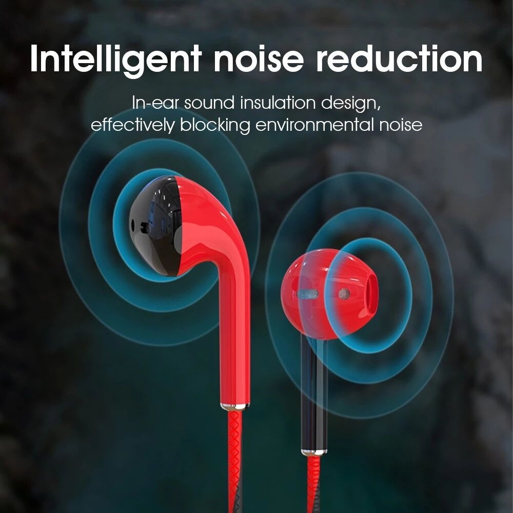 หูฟังอินเอียร์ แบบมีสาย สีมาการอง คุณภาพสูง ขนาด 3.5 มม. พร้อมไมโครโฟน ควบคุมระดับเสียง และกล่องเก็บของ