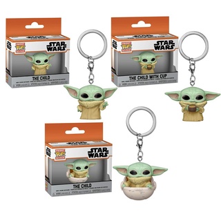 Funko POP！ 《Star Wars》Yoda baby Keychain Action Figure Keyring Toys model Dolls