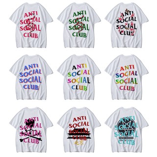 ANTI SOCIAL SOCIAL CLUB เสื้อยืดแขนห้าส่วน ระบายอากาศได้ดี พิมพ์ลายตัวอักษร ASSC Viper Peach Blossom สีคอนทราสต์ สําหรับ