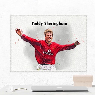 โปสเตอร์ ผ้าแคนวาส Teddy Sheringham Manchester United เท็ดดี้ เชอริงแฮม ตำนาน นักฟุตบอล แมนยู แมนเชสเตอร์ยูไนเต็ด