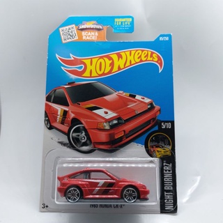 รถเหล็ก Hotwheels 1985 HONDA CR-X สีแดง (ib025)