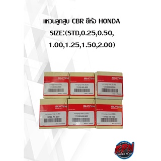 แหวนลูกสูบ CBR ยี่ห้อ HONDA SIZE:(STD,0.25,0.50, 1.00,1.25,1.50,2.00)( เฉพาะแหวน )