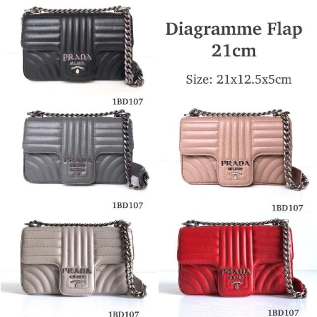 Prada Diagramme Flap | Shopee Thailand