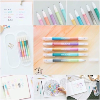 #พร้อมส่ง ปากกาเจล Livework Twin Deco Pen 5 แท่ง 10 สี