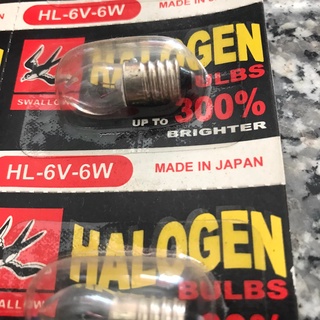 หลอดไส้ หลอดเขี้ยว 6V 6W ตรานกนางแอ่น หลอดตู้ไฟ ไพลอตแลมป์ หลอดไฟคอนโทรล หัวเทียน หลอดไฟฉาย PILOT LAMP