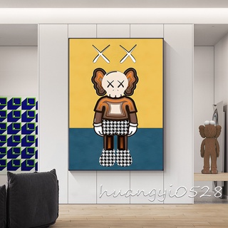 วอลล์เปเปอร์ผ้าใบ ลายหมี KAWS Violent สไตล์นอร์ดิก สําหรับตกแต่งบ้าน