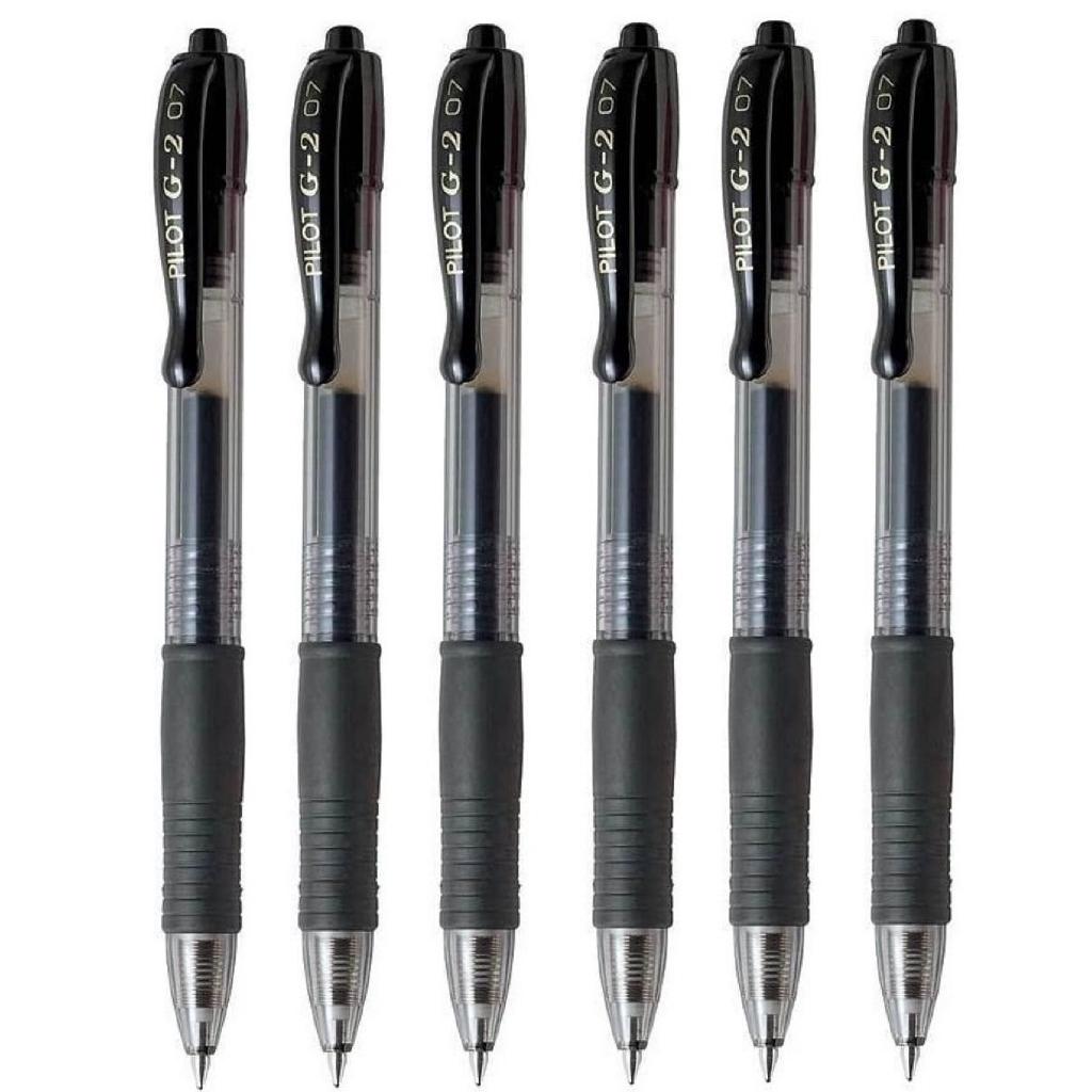 Pilot G2 07 ปากกาหมึกเจล สีดํา 0.7 มม. ( 6 ชิ้น)