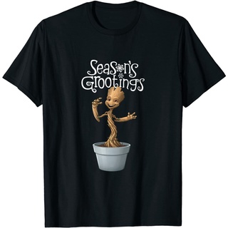 เสื้อยืดผ้าฝ้ายพิมพ์ลายขายดี ขายดี เสื้อยืดลําลอง แขนสั้น พิมพ์ลาย Groot SeasonS Grootings สําหรับผู้ชาย