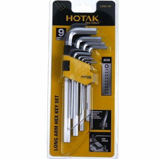 ชุดประแจแอลหกเหลี่ยม (9ตัว/ชุด) HOTAK Long Arm Hex Key Set ประแจแอล ประแจ ประแจแอลหกเหลี่ยม ชุดประแจ กุญแจหกเหลี่ยม