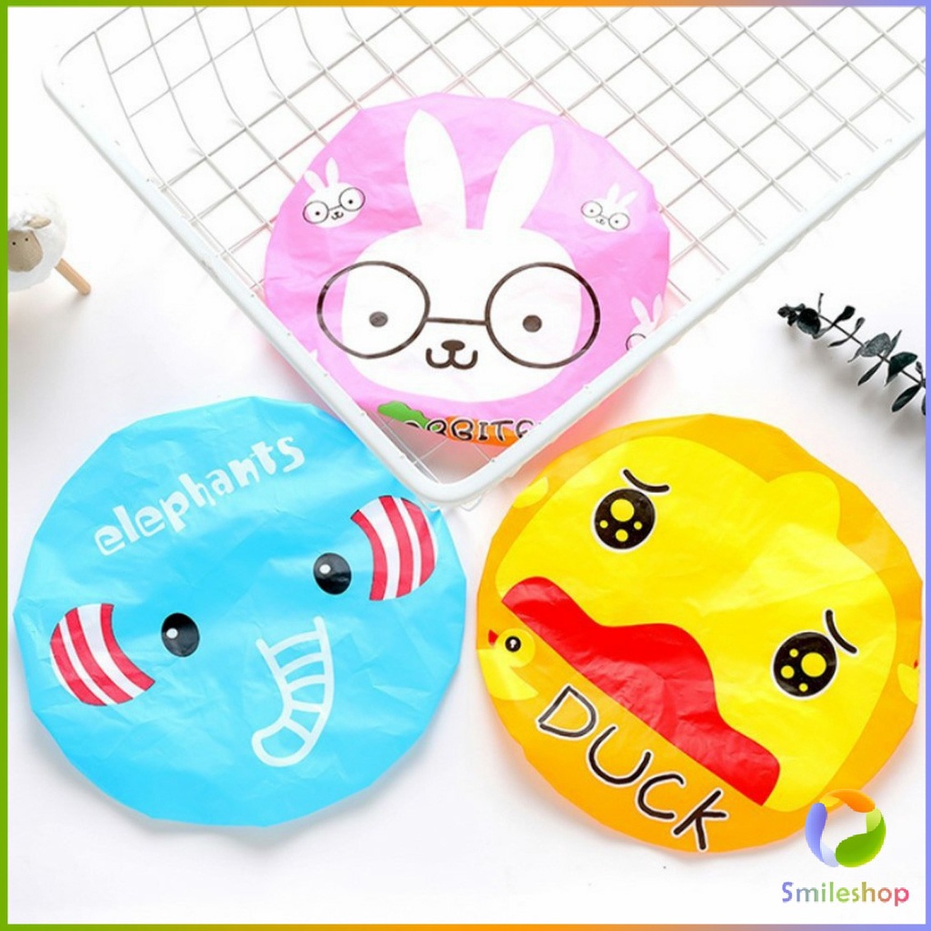 Smileshop หมวกคลุมผมอาบน้ำ กันน้ำ ลายการ์ตูนน่ารัก   Shower Cap Kids - รูปที่ 5