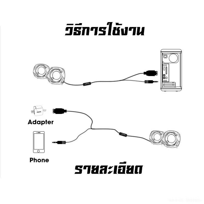 ลำโพงคอม ลำโพงพิวเตอร์ รุ่น  A2 LED ลำโพงคอมพิวเตอร์ ลำโพงเบสหนักๆ เบสดีๆ ลำโพง ใช้งานได้กับโน๊ตบุ๊ค แล็ปท็อป - รูปที่ 7