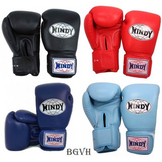 Windy Boxing Gloves BGVH 8,10.12,14,16 oz. Sparring นวมซ้อม มวยไทย วินดี้สปอร์ต เมจิคเทป สีขาว หนังแท้ ผลิตในประเทศไทย