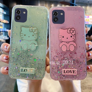 Casing เคส Samsung Galaxy A03 S22 S21 FE 5G + Ultra 5G Phone Case Cartoons Glitter Starry Sky Luxury Rhinestones Soft Case เคสโทรศัพท