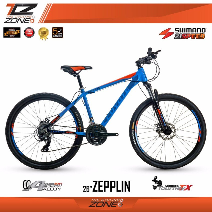 COYOTE จักรยานเสือภูเขา / ตัวถัง อลูมิเนียม  / รุ่น ZEPPLIN 26 นิ้ว / สีน้ำเงิน
