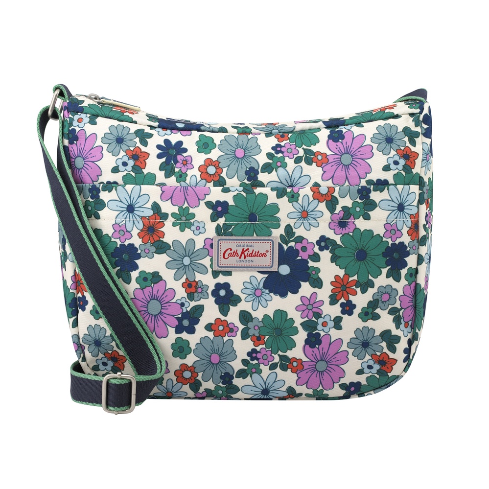 Cath Kidston Medium Zip Messenger Petals Warm Cream Shopee Thailand