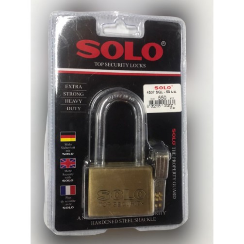 กุญแจ 50มม. คอยาว SOLO รุ่น 4507 SQL(ของแท้)