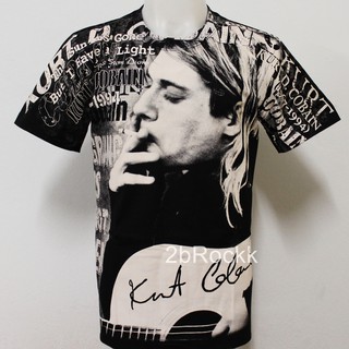 เสื้อยืด Kurt Cobain Nirvana เคิร์ต โคเบน S30 Discharge T-Shirt ไซส์ยุโรป