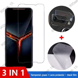 3-in-1 Asus ROG Phone6 Pro กระจก 9H ป้องกันหน้าจอสำหรับ ASUS ROG Phone 2 II ZS660KL 2.5D ฟิล์มแก้ว Rog Phone 5 Pro 5s 3 Strix