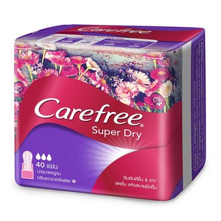 Carefree แคร์ฟรี แผ่นอนามัย ซุปเปอร์ ดราย 40 ชิ้น (8850007331605)