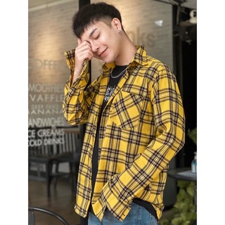 เสื้อเชิ้ตลายสก็อตแขนยาวขนาดฟรีไซส์รุ่นCJSHT0011