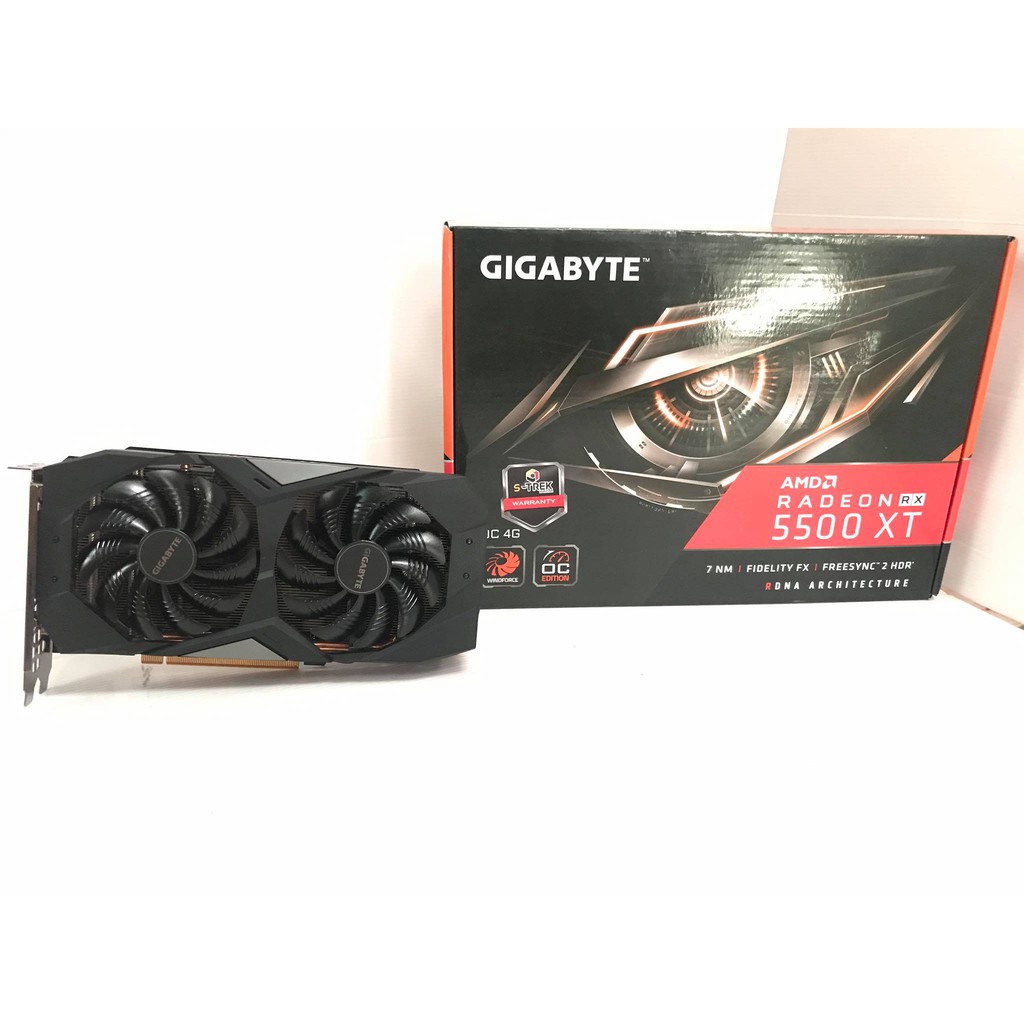 ขายการ์ดจอมือสอง GIGABYTE RX5500XT  4GB ต่อไฟเพิ่ม 8PIN