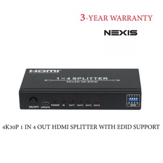 NEXIS 4K30P 1 IN 4 OUT HDTV SPLITTER พร้อมการสนับสนุน EDID  4K30P รุ่น HSP104