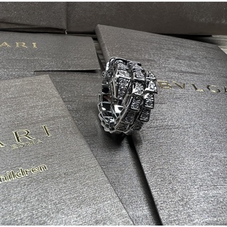 ใหม่ ชุดแหวน Serpenti Viper Two-coil 18 Kt สีโรสโกลด์ พร้อมเพชร ปรับได้ USA 6 USA 7 USA 8 2022