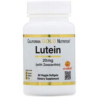 California Gold Nutrition, Lutein with Zeaxanthin, 20 mg, 60 Veggie Softgels