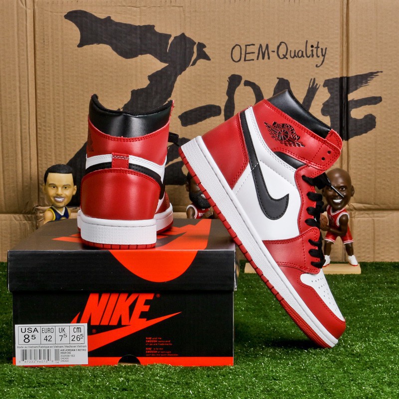 รองเท้าบาสเกตบอล COD Air Jordan 1 Retro basketball shoes สีแดง ขาว ...